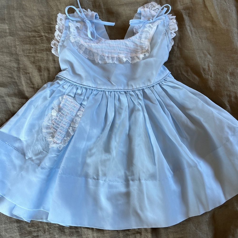 Light Blue Dress with Lace Details Easter Dress